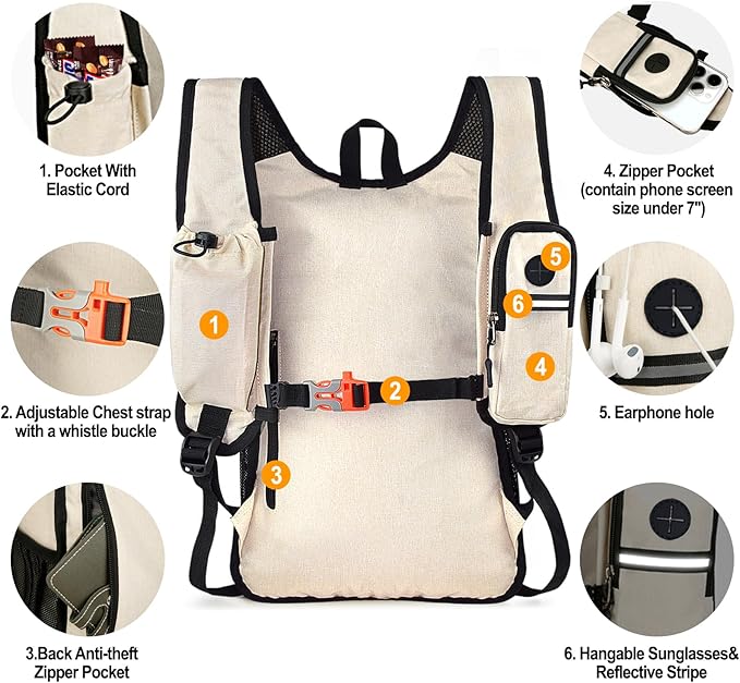 Seektop 15L Small Hiking Backpack for Women Men, Foldable Packable Backpack with Phone Pocket