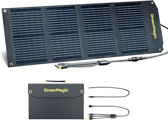 Greenmagic 60 Watt Portable Solar Panel for Smartwatches, Phones, Powerbank, Tablets, Laptops