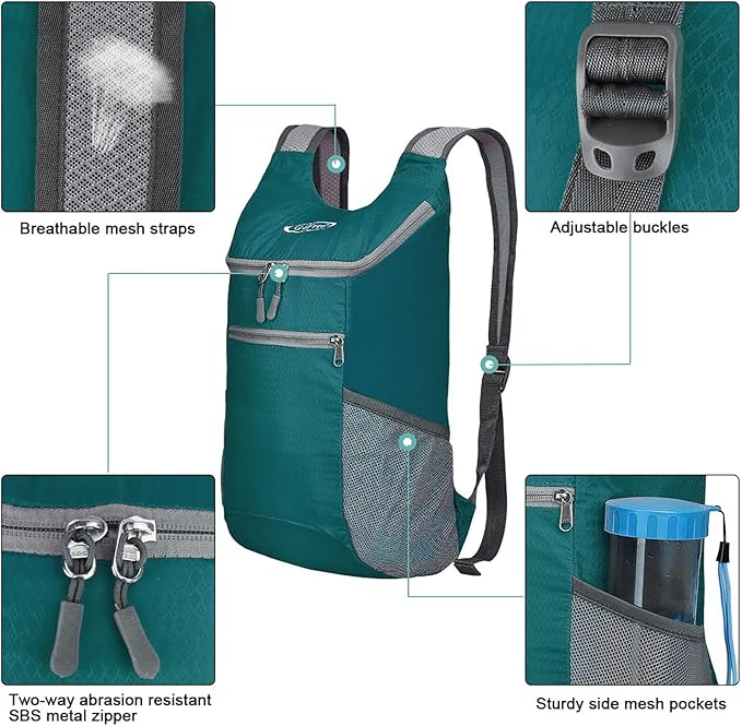 G4Free Lightweight Packable Hiking Backpack for Men Women Small Hiking Daypacks Foldable Shoulder