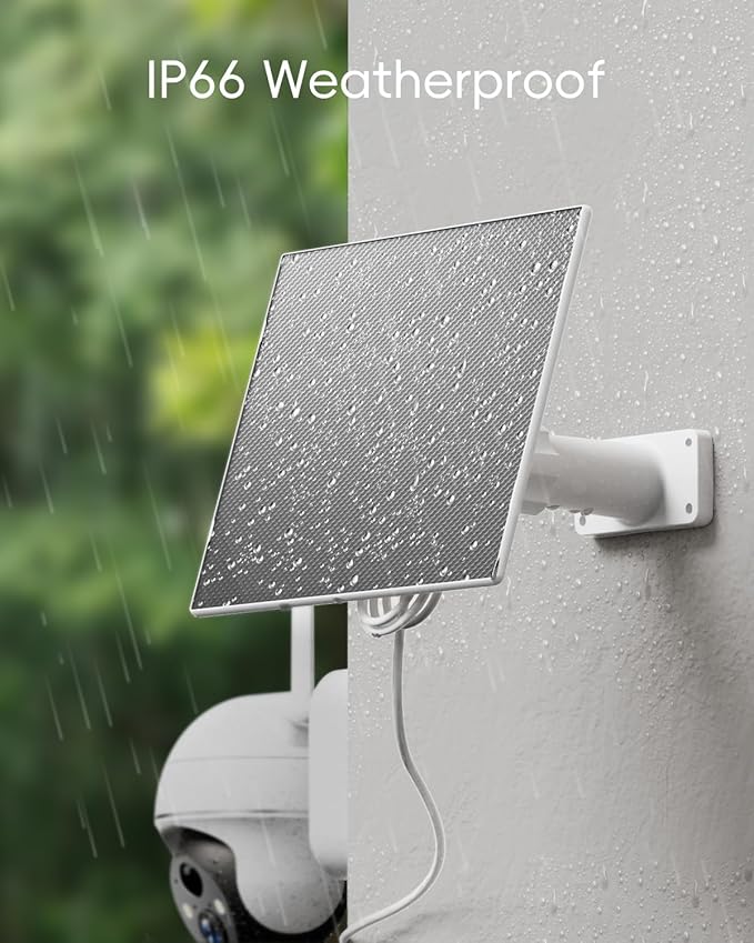 ZUMIMALL 5W Solar Panel for Security Cameras Wireless Outdoor, with Micro USB & Type-C Port