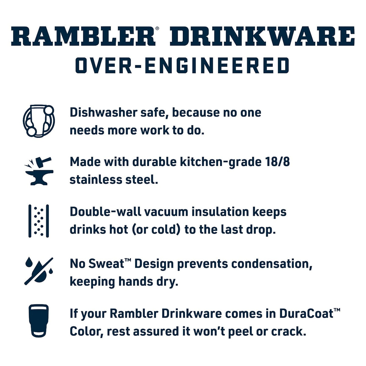 YETI Rambler 14 oz Ceramic Lined Stackable Mug, Navy