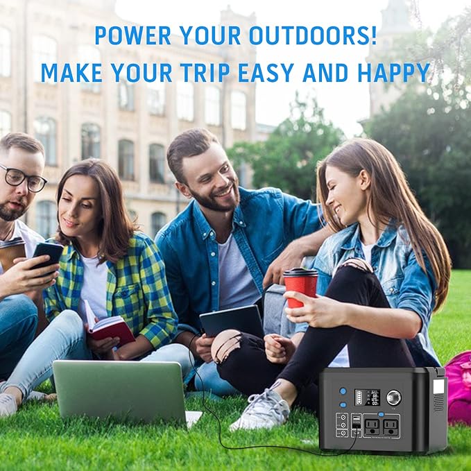 Portable Power Station 350W, Powkey 260Wh/70,000mAh Backup Lithium Battery, 110V Pure Sine Wave