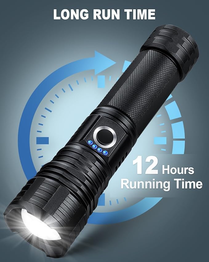 Rechargeable Flashlights High Lumens, 99,000 Lumen Super Bright Flashlight, 2pack Led High Powered
