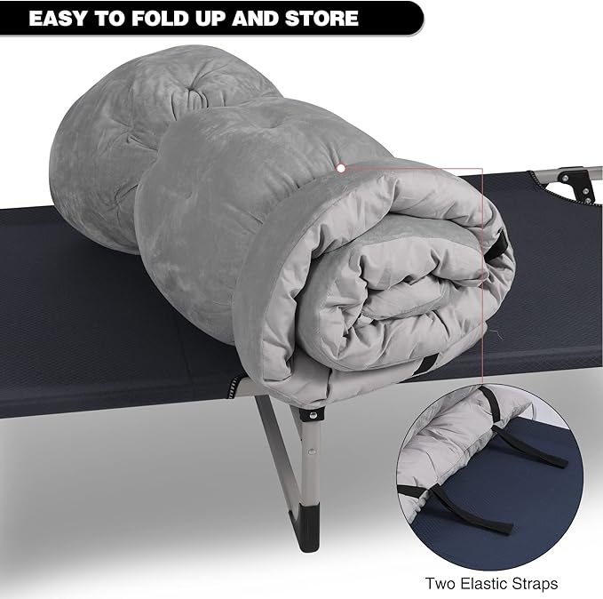 REDCAMP Folding Cot Pads for Sleeping Extra Thick, Soft Comfortable Velvet & Corduroy Cotton