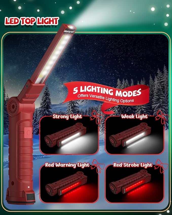 Coquimbo Tool Gifts for Men Dad, Rechargeable Flashlight LED Work Lights Grill Light with Magnetic