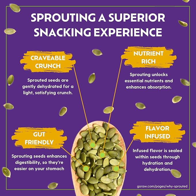 Go Raw Organic Sprouted Everything Bagel Snacking Seeds, 4 oz, 6 Pack, Pumpkin & Sunflower Seeds