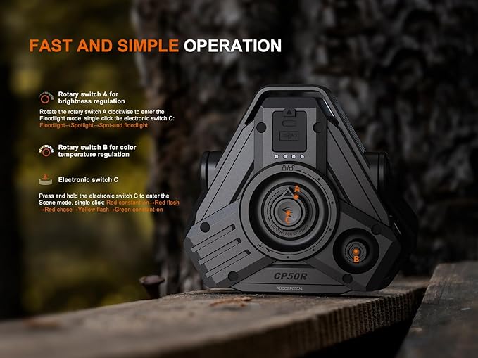 CP50R Rechargeable Lantern Flashlight, 5500 Lumen Spotlight & Floodlight, Multi-Color LEDs