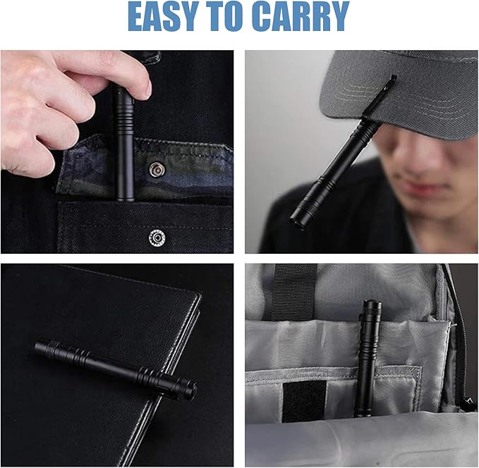 5.1" Mini Pocket Flashlight, Small LED Pen Light with Clip, 500 Lumen Torch White Light Powered by