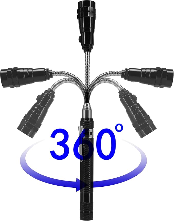 Magnetic Telescopic Elastic Neck Picking Tools, Portable Expandable Magnetic Telescopic LED