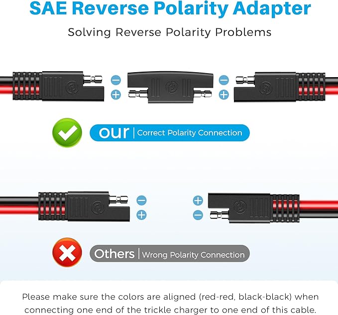 SAE Extension Cable,(16AWG-25FT) Advanced Heavy Duty SAE to SAE Battery Charging Extension Cord for