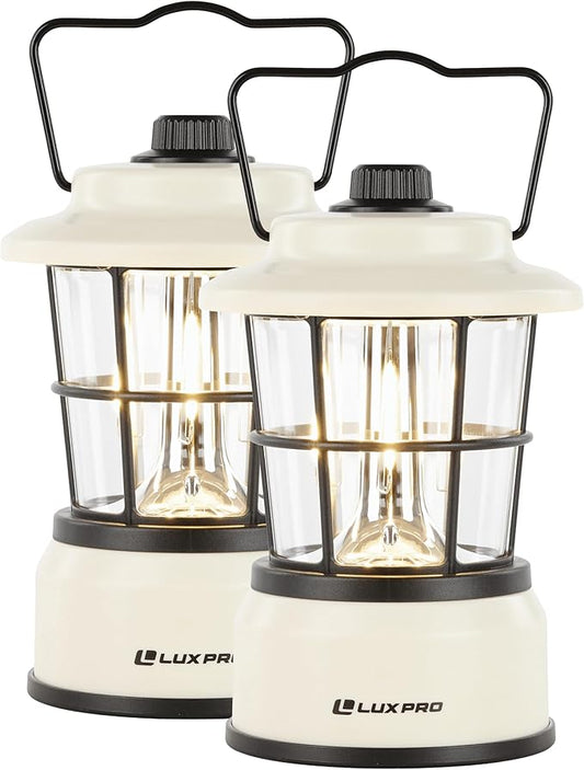 LUXPRO Retro LED Lantern - Battery-Powered Emergency Lantern - Water Resistant - Bright LED Lamp