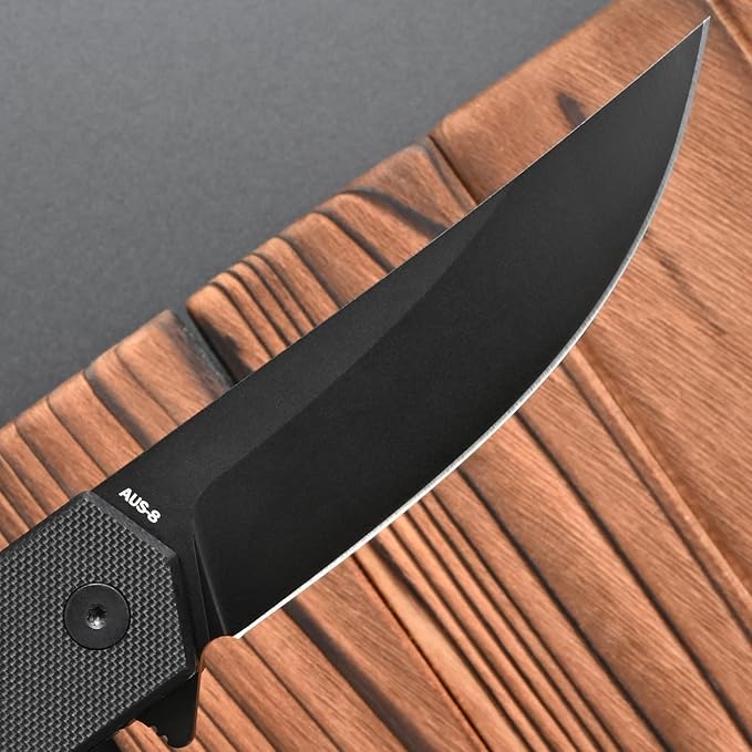 FF18 Folding Pocket Knife,AUS-8 Steel Blade G10 Handle EDC Tool Knife for Outdoor