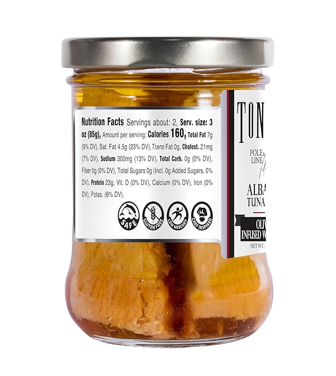 Tonnino Tuna Fish Albacore - Olive Oil in Truffle ??Pack of 6 ??Alternative to Salmon ??Protein