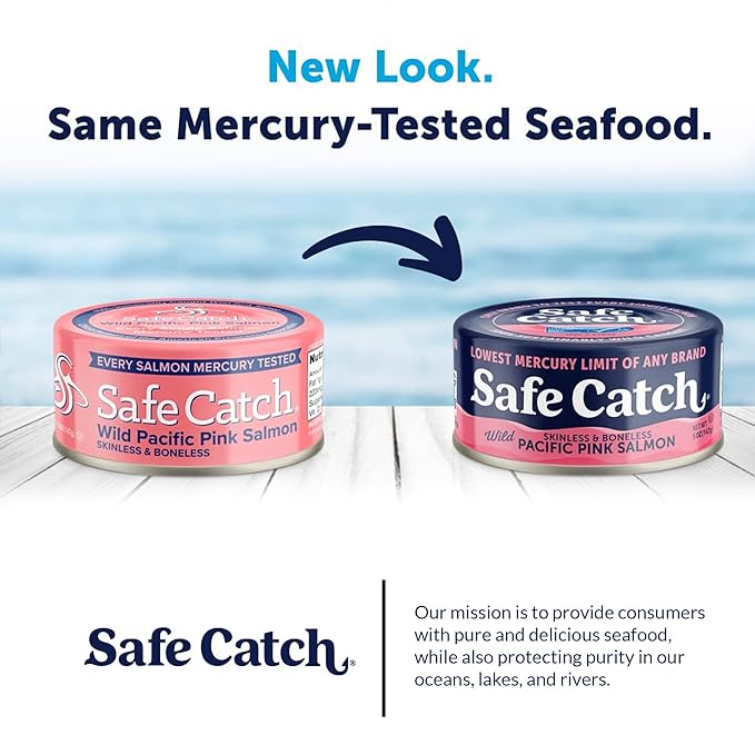 Safe Catch Wild Pink Salmon Canned Wild-Caught Skinless Boneless Salmon Fish Every Can Of Salmon Is