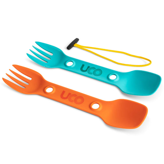 UCO Utility Spork Camping Spoon-Fork-Knife Utensil, 2 Pack