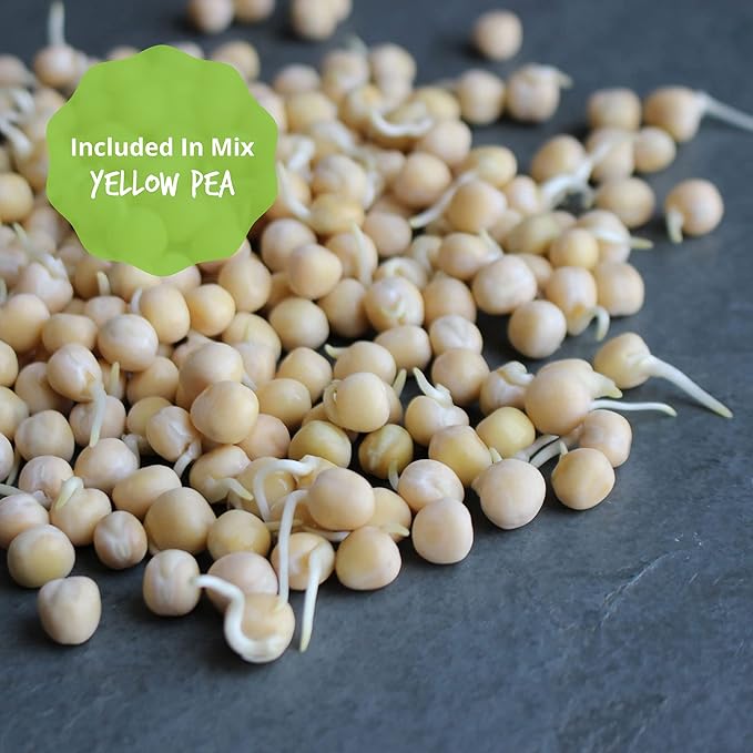 Organic Sprouting Seeds - Handy Pantry Sweet Protein Mix 2.5 lb, Fava Bean, Mung Bean, & Yellow Pea