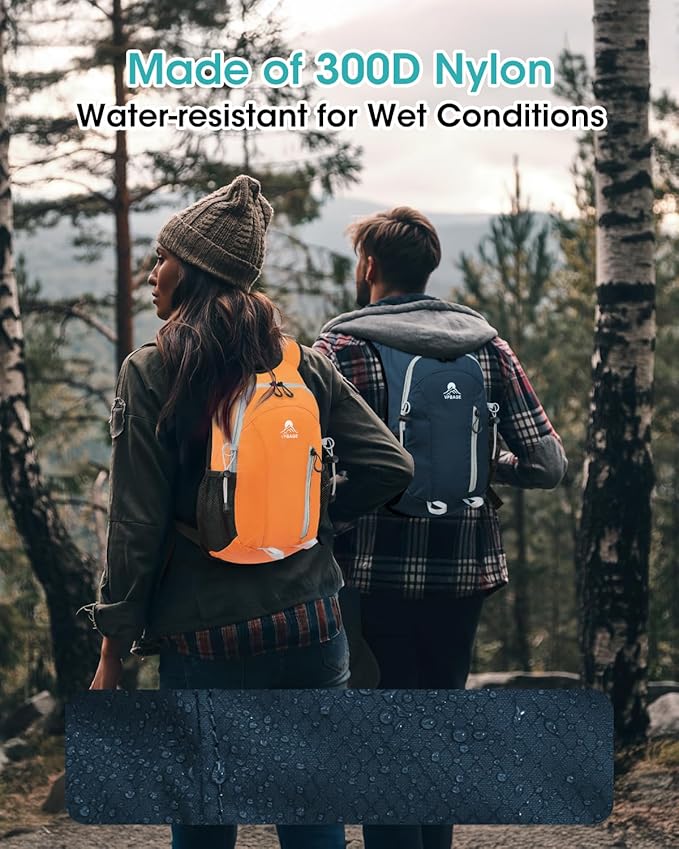 Small Hiking Backpack with Front Phone Holder, Packable Back pack with Chest and Waist Strap