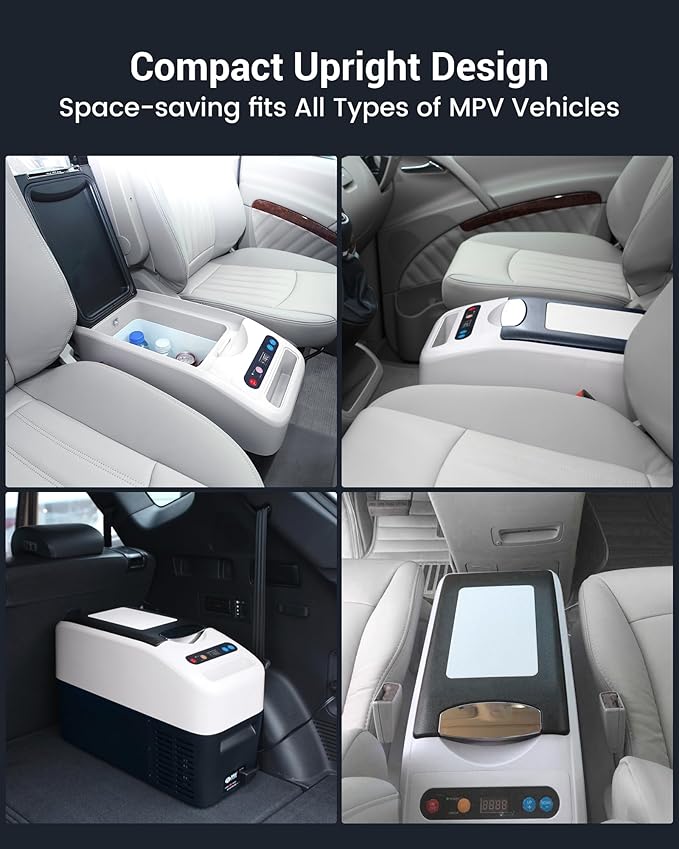 Portable Car Refrigerator, 12 Volt Refrigerator, Slim Design, 0℉~50℉, 17 Quart(16L) Electric
