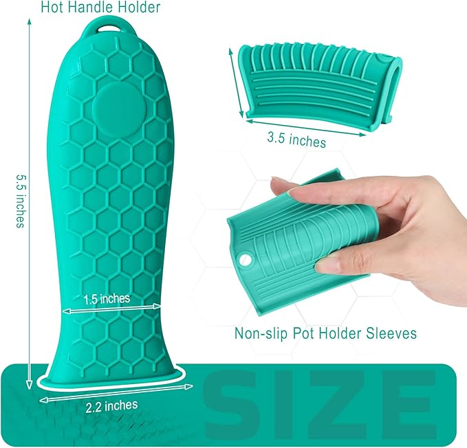 Joyhalo Cast Iron Skillet Handle Covers, 6 Pack Heat Resistant, Silicone Pot Handle Sleeve Covers