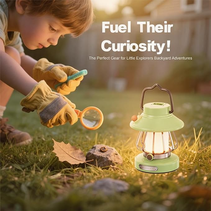 V.C Formark Snail Kids Camping Lantern Rechargeable - 3 Color Dimmable LED Light with USB-C