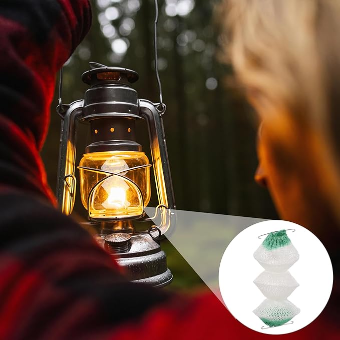 Thinp 6 Pcs Lantern Mantles,3-Layer Propane Lantern Mantles Insta-Clip 2#95 Mantles Gas Lantern