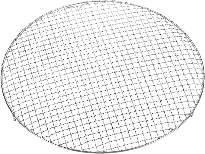 HARFINGTON Round Cooking Rack 15-inch Stainless Steel Cross Wire Barbecue Grill Net with 20mm Legs