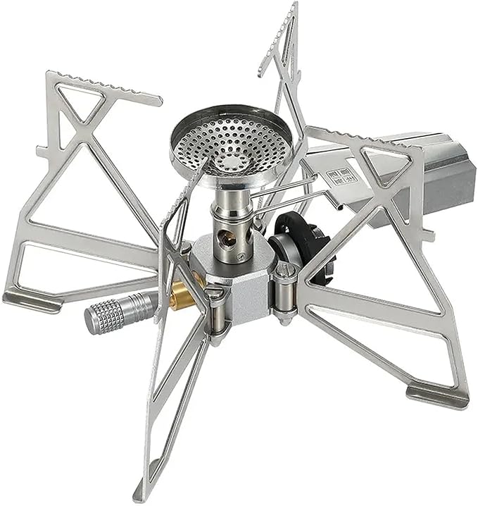 CAMPINGMOON Butane Camping Stove Portable Regulator Single Burner w/Storage Bag XD-3 (Silver w/o
