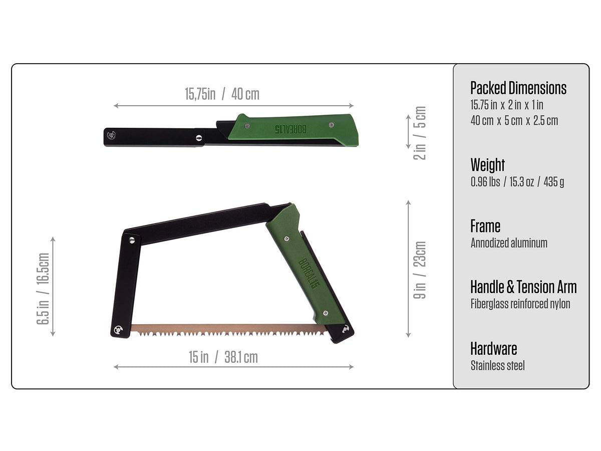 AGAWA - BOREAL15-15 Inch Folding Saw with All-Purpose Saw Blade - Camping Gear For Hiking, Fishing