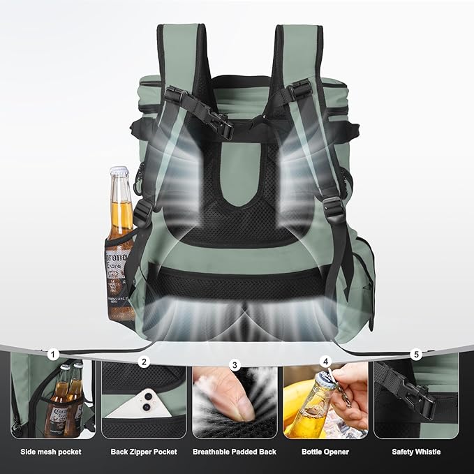 Beach Cooler Backpack for Men 36cans Insulated Backpack Cooler Lunch Bag for Women Camping Hiking