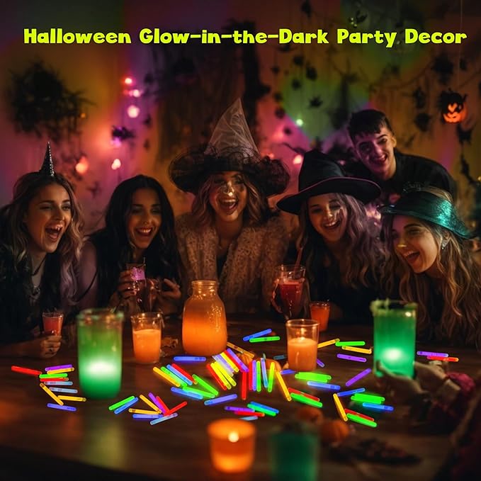 POPGIFTU 120 Mini Glow Sticks Bulk (1.96"), 6 Bright Colors ??Glow-in-the-Dark Small Sticks for