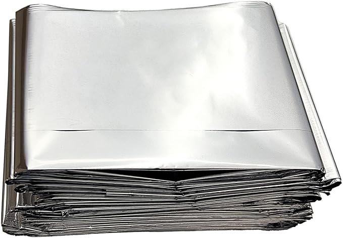 NOVAMEDIC Emergency Foil Mylar Thermal Blankets - Pack of 200, 84"x52", Individually Wrapped