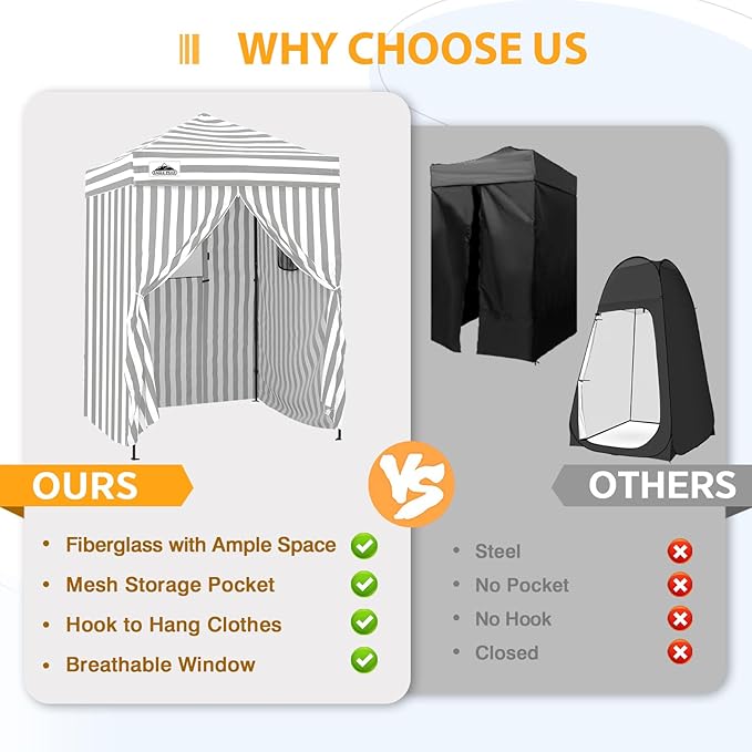 EAGLE PEAK Flex Ultra Compact 5x5 Pop-up Canopy, Sun Shelter, Changing Room, Portable Privacy Tent