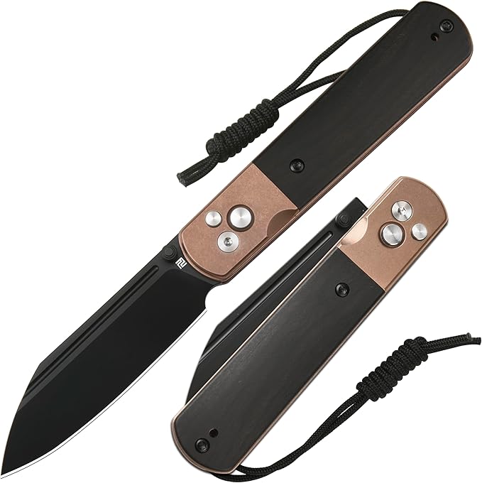 ARTISANCUTLERY Holm Folding Pocket Knife, Folding Knife with 3.10'' AR-RPM9 Steel, Handle with Rose
