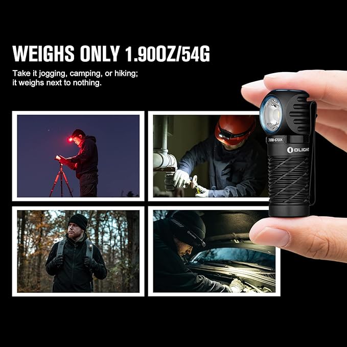 OLIGHT Perun 2 Mini Headlamp 1100 Lumens LED Head Flashlight, Rechargeable Headlight with Red Light