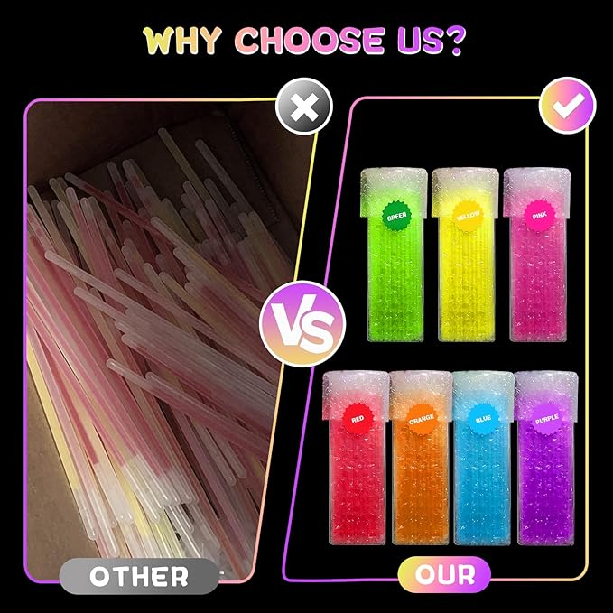 Ultra Bright Halloween Glow Sticks - 500PRO Party Pack with Connectors for Christmas, Neon Birthday