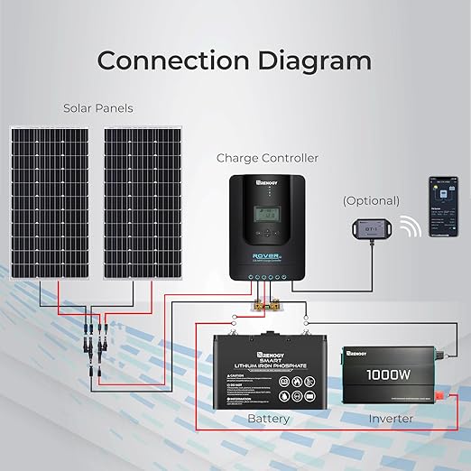 Renogy Rover 20A 12V/24V Auto DC Input MPPT Solar Charge Controller Parameter Adjustable LCD