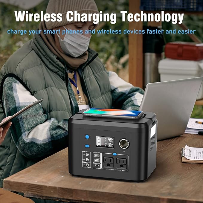 Portable Power Station 350W, Powkey 260Wh/70,000mAh Backup Lithium Battery, 110V Pure Sine Wave