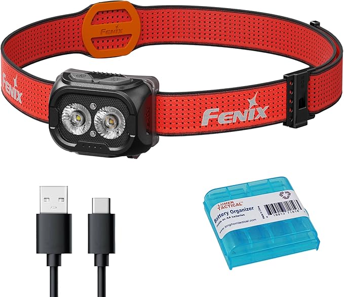 Fenix HL18R-T V2.0 800 Lumen Trail Running Headlamp, USB-C Rechargeable, White and Warm White