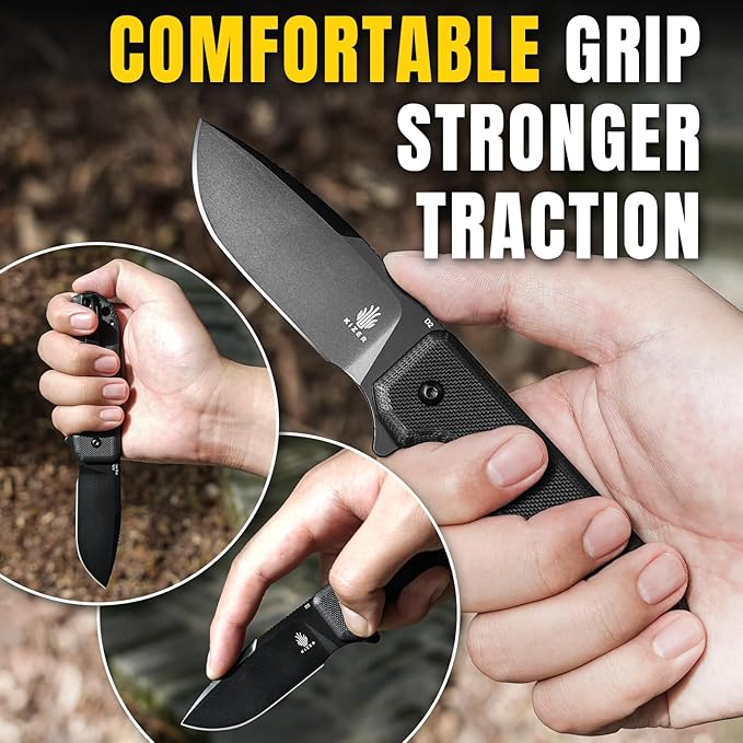 Kizer Nice Guy Pocket Folding Knife, 2.84??D2 Steel Blade knives, G10 Handle Small EDC Knife, Liner