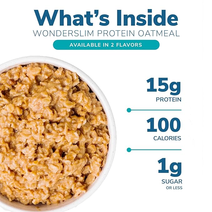 Wonderslim Instant Protein Oatmeal, Apple & Cinnamon, Gluten Free, Low Carb (7ct)