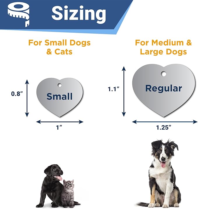 GoTags Stainless Steel Pet ID Tags, Personalized Dog Tags and Cat Tags, up to 8 Lines of Custom