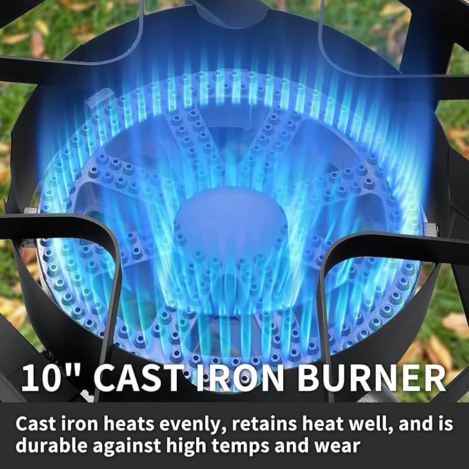 SKOK 200,000 BTUs High Pressure Single Burner Propane Camping Stove - Portable Outdoor Stove for