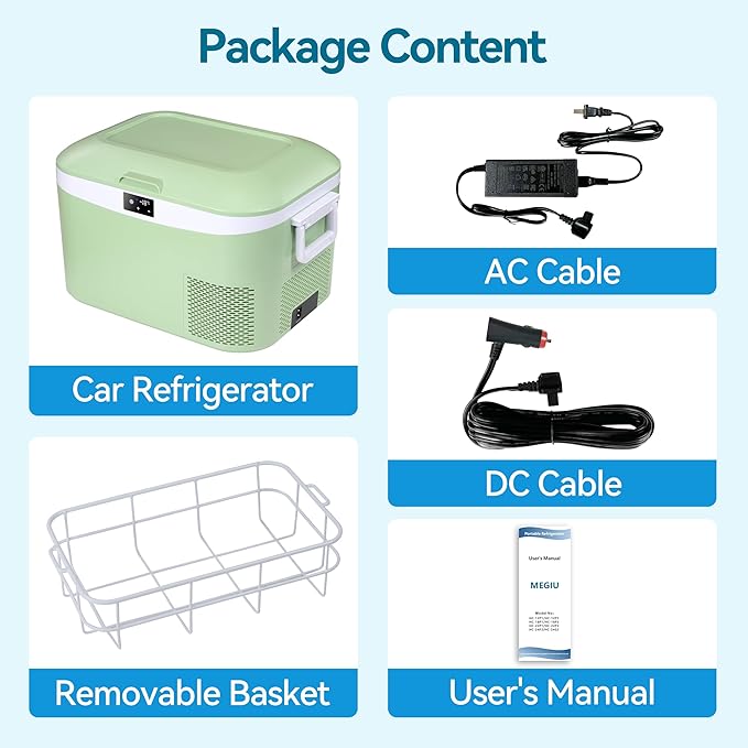 12 Volt Refrigerator Portable Car Freezer 13.5 Quart (12.8 Liter) Compressor Cooler 12V/24V DC