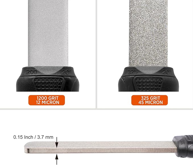 SHARPAL 121N Dual-Grit Diamond Sharpening Stone File Garden Tool Knife Sharpener with Angle Guide