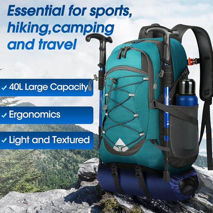 IGOLUMON Hiking Backpack 40L Packable Lightweight Camping Backpack Men Women Waterproof Hiking