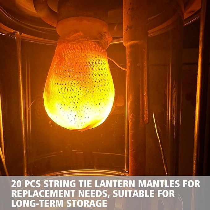 20-Pack String Tie Lantern Mantles with 2 Pcs Lantern Globe Replacement Glass, Glass Globe