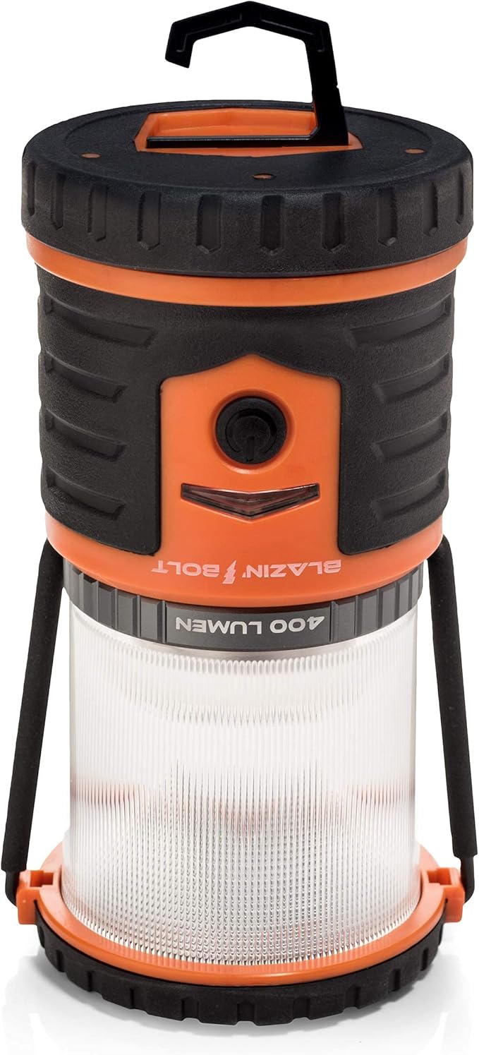 Blazin Bolt Rugged USB Rechargeable Lantern | 6000mAh Power Bank | 400 Lumen | 400 Hours of Light |