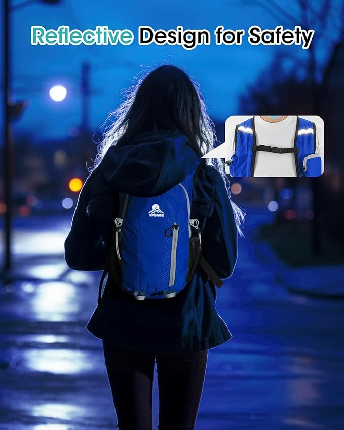 Small Hiking Backpack with Front Phone Holder, Packable Back pack with Chest and Waist Strap