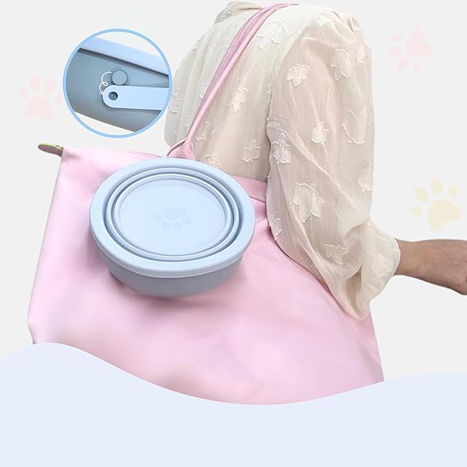 HANARA 2-in-1 Insulated Dog Bowl with Collapsible Lid & Handle ??Stainless Steel, Non-Slip Rubber