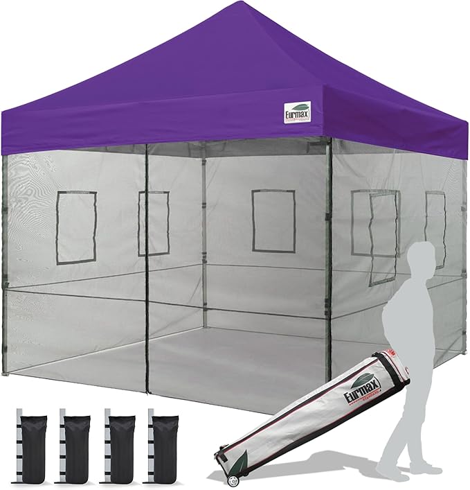 Eurmax USA 10'x10' Pop-up Canopy Tent Commercial Instant Canopies with 4 Removable Zipper End Food